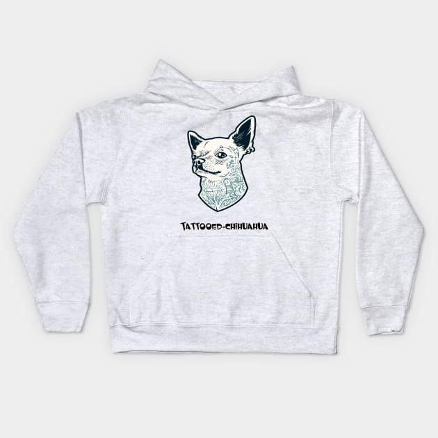 Tattooed chihuahua Kids Hoodie by This is store